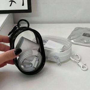 Portable <b>Mini</b> Clear Zipper <b>Storage</b> Bag with Handy Keychain Loop Versatile Cable Management & Organizer for Earphones Chargers - Product Image 6