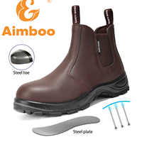 Bottes de sécurité Chelsea en cuir véritable, construction durable, imperméables, embout en acier, vente chaude