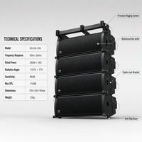 Haut-parleur Line Array double 6,5 pouces DS-DA-206 200W 118dB 110 ° Armoire en contreplaqué pour salle de théâtre, salle de conférence, KTV, OEM/ODM