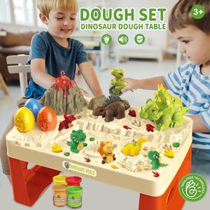 ชุดแป้งโดว์ของเล่นรูปไดโนเสาร์พร้อมไฟและเสียงดนตรีอุปกรณ์เสริม21ชิ้นสำหรับเด็ก2025 - Product Image 2