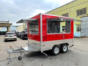 Conteneur modulaire mobile 3m (9ft) de forme carrée, rouge et noir, transformable en camion de café, remorque alimentaire, kiosque ou conteneur, avec réfrigérateur, Prix - Product Image 2