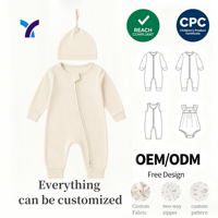 Combinaison pour bébé garçon en viscose de bambou à double fermeture éclair, fabrication professionnelle chinoise sur mesure, 0-3 mois, ensemble de combinaisons pour nouveau-né