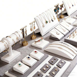 Custom <b>Size</b> Color Jewelry Display Set Combo High Quality PU Leather for Jewelry Display Bracelet Holder <b>Ring</b> Holder - Product Image 3