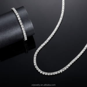 Collana Tennis Hip Hop 5mm in <span class=keywords><strong>Argento</strong></span> Sterling S925, Moissanite Scintillante 2mm 3mm 4mm, Regalo di Nozze, Catena Placcata Oro 18K - Product Image 4