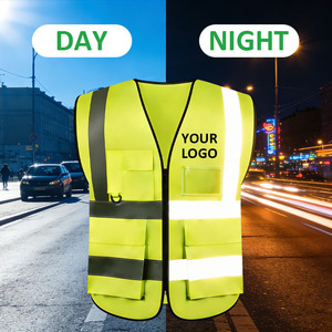 Veste de sécurité réfléchissante pour bénévoles, noire et <span class=keywords><strong>orange</strong></span>, haute visibilité, avec logo personnalisé, pour agents de sécurité et travaux de construction - Product Image 4