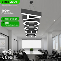 Suspension LED minimaliste en forme de lettre, en fer et acrylique, à intensité variable, pour pièce moderne, garantie 2 ans, DIY, taille moyenne
