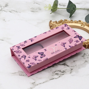 Luxury eyelash extension packing storage boxes vendor custom logo empty paper lash butterfly eyelash packaging box