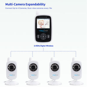 Babyphone vidéo Portable, écran 2.4 ", vision nocturne, Portable, moniteur avec deux voies, pour bébé - Product Image 3