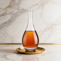 Botol Kaca Kristal Putih Tebal Transparan Berkualitas Tinggi 500ml untuk Grosir Minuman Keras, Brandy, Vodka, Whiskey