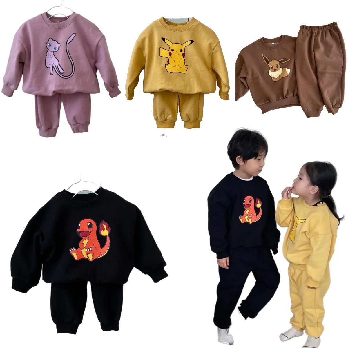 Yiwu yiyuan set pakaian anak, garmen 100% katun warna-warni modis musim gugur baju anak-anak cetak hewan pullover sweatshirt set