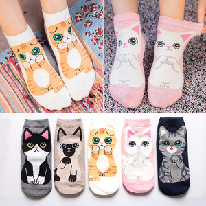 Nhật Bản Bông Động Vật Phim Hoạt Hình Thẳng Ống Cô Gái Thuyền Vớ Thương Mại Nước Ngoài Phụ Nữ Mèo Mô Hình Mắt Cá Chân Vớ - Product Image 2