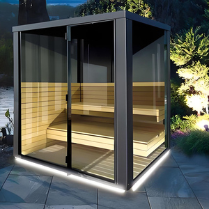 Sauna Esterna Tradizionale di Lusso in Legno Massiccio con Infrarossi 6kw per 2 3 4 6 Persone per Uso Invernale - Product Image 1
