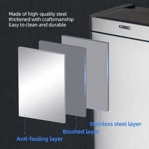 Thùng rác cảm biến thông minh Bạc 50L mới của <span class=keywords><strong>2025</strong></span> có nắp trượt và ngăn chứa túi rác-Sản phẩm nhà thông minh - Product Image 3