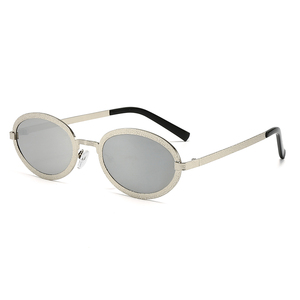 New Coming Oval Trendy Unisex Sunglasses with Custom Logo PC Frame UV400 Lenses <b>for</b> Women & Men - Product Image 4