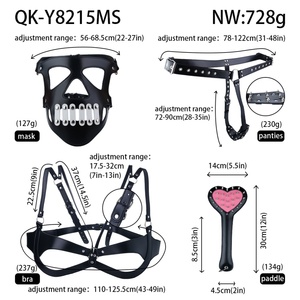 Kits de Bondage de Cuero Sensuales, Set de Bondage Sexual, Esposas, Juegos Sexuales, Látigo, Mordaza, Pinzas para Pezones, Juguetes Sexuales para Parejas, Accesorios Exóticos - Product Image 6