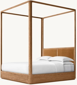 <span class=keywords><strong>Letto</strong></span> a baldacchino matrimoniale in legno massello con testiera imbottita, struttura <span class=keywords><strong>letto</strong></span> a piattaforma a quattro montanti in stile americano per <span class=keywords><strong>camera</strong></span> <span class=keywords><strong>da</strong></span> <span class=keywords><strong>letto</strong></span> moderna - Product Image 2