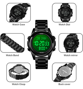 <span class=keywords><strong>Skmei</strong></span> — montre-bracelet tactile pour homme, couleur or 2022, étanche 3ATM, horloge numérique, prière musulmane, cadeau, nouvelle collection <span class=keywords><strong>1667</strong></span> - Product Image 4