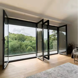 Vente en gros de porte-fenêtre pliante moderne à <span class=keywords><strong>double</strong></span> <span class=keywords><strong>vitrage</strong></span> économe en énergie en aluminium pliante à coupure thermique <span class=keywords><strong>meilleur</strong></span> prix pour l'extérieur - Product Image 6