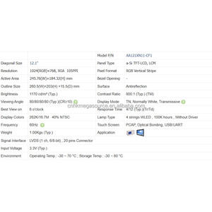 Pantalla LCD TFT confiable de la cadena de suministro de 12,1*1024 de Resolución de 768 pulgadas de Mitsubishi a la medida - Product Image 3