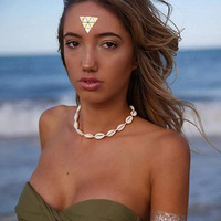 Ensemble collier et bracelet en coquillages naturels, vente en gros, style bohème, perles blanches, bijoux de plage ajustables