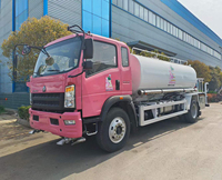 Camión Cisterna de Agua HOWO de Acero Inoxidable 304, 18T 15T, Camión Multifunción para Lavado de Carreteras con Carrete de Manguera y Pistola de Agua