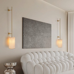 Lámpara de pared minimalista de tela de lino, luz Led E27 con control de interruptor, estilo nórdico, iluminación para dormitorio, mesita de noche y pasillo - Product Image 2