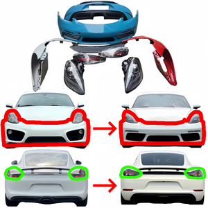 Parti Esterne di Alta Qualità per <span class=keywords><strong>Porsche</strong></span> Cayman 981, Aggiornamento allo Stile 718; Rinnovamento del Modello Precedente, Paraurti, Fari LED; Plug-and-Play - Product Image 1