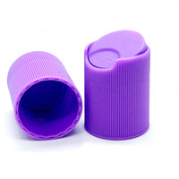 Capsules cosmétiques 28/415, bouchons à disque côtelés en plastique 24/415, bouchons à pression lisses en plastique violet-noir pour flacons de soins de la peau