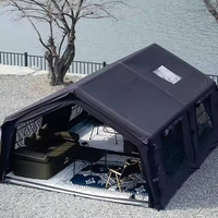 Vente en gros 12 ㎡   Grande tente de camping gonflable, imperméable et résistante au vent, en tissu Oxford 300D noir enduit