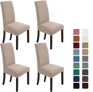 dining chair sticker cover Suppliers-Wholesale jacquard stretch dining room chair slipcovers spandex office dining chair covers
