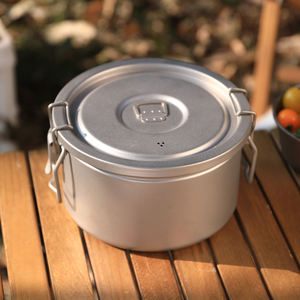 Marmite de cuisson en titane multifonctionnelle marmite <span class=keywords><strong>à</strong></span> soupe avec couvercle Kit de désordre extérieur - Product Image 4