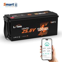 Baterai LiTime 24V 100Ah Smart LiFePO4 dengan Bluetooth dan Proteksi Suhu Rendah untuk Motor Trolling RV Sistem Penyimpanan Energi Off Grid