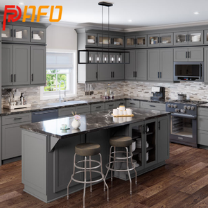 אמריקאי שייקר סגנון ארון pvc ארון מטבח Rta עם האי - Product Image 5