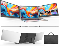 Moniteur portable triple écran en gros, double écran externe pour les voyages d'affaires et le gaming