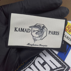 الشركة المصنعة شعار العلامة التجارية المخصصة عالية الكثافة الملابس الرقبة التسمية الفاخرة المنسوجة التسمية للملابس - Product Image 2