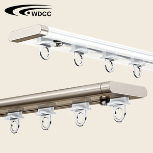 Rail de rideau ondulé en aluminium pour plafond, avec accessoires manuels et bande de glisse pour plis ondulés - Product Image 2
