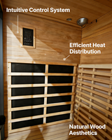 Salle de sauna moderne avec contrôle intelligent, thérapie par lumière rouge, chauffage au graphène à spectre complet pour 1-2 personnes, personnalisable OEM ODM