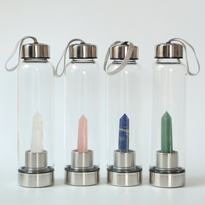 Bouteille <span class=keywords><strong>d</strong></span>'<span class=keywords><strong>eau</strong></span> en verre avec infuseur à cristaux de 500 ml, bouteille à boire en verre avec cristaux de guérison, couvercle en bambou en acier inoxydable, bouteille <span class=keywords><strong>d</strong></span>'<span class=keywords><strong>eau</strong></span> en verre - Product Image 5