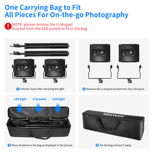 <span class=keywords><strong>Neewer</strong></span> Kit d'éclairage vidéo à panneau <span class=keywords><strong>LED</strong></span> avancé 660 à 2 unités, photographie à intensité réglable avec télécommande sans fil 2,4 G pour la prise de vue en studio - Product Image 4