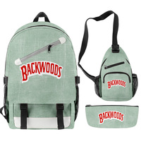 En stock, sac à dos Backwooods Cookie RAW, sac à dos imperméable de grande capacité, sac à dos de voyage pour hommes, étudiants, ensemble de sacs à dos 3 en 1
