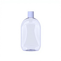 Bouteille en plastique PET de forme ovale plate de 500 ml avec bouchon à vis, adaptée aux nettoyants pour sols, aux liquides vaisselle et aux autres produits liquides