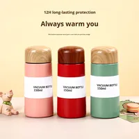 Mini séparateur de thé portable de voyage, style japonais simple, avec couvercle en bois grainé, en acier inoxydable 304, sous vide
