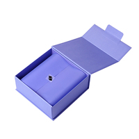 Caja de Regalo Magnética Plegable Morada con Logotipo Personalizado, Caja de Embalaje Rígida y Plegable con Papel de Seda para Cosméticos y Joyería OEM