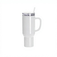Gobelet isotherme en acier inoxydable à double paroi de 40 oz (1200 ml) pour sublimation, blanc, avec poignée en plastique, 12-24h, vente en gros