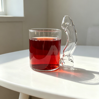 Gobelet en verre personnalisé avec poignée unique, tasse à eau transparente, verrerie originale, verre à jus, bière, café, boisson