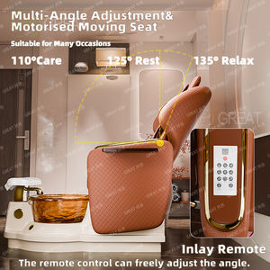 Neues Modell 2025 Bestseller Oranger Verstellbarer Salon-Manikürestuhl Elektrischer Luxus-Spa-Pedikürestuhl für die Fußpflege mit Massagefunktion - Product Image 4