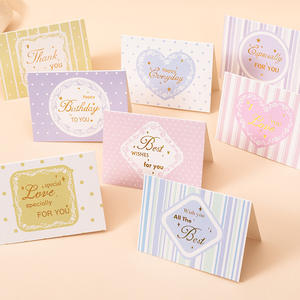 Cartes de vœux personnalisées, simples, créatives, dorées en relief, avec des fleurs fraîches, pour la pâtisserie, les anniversaires, les remerciements, les messages de bénédiction - Product Image 1