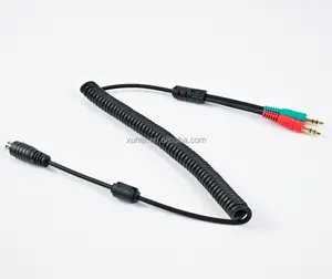 2trs Kabel Audio Merah dan Hijau Ke Mini Din 6 Pin MIDI Colokan Jantan 0.2M Kabel Ekstensi Audio