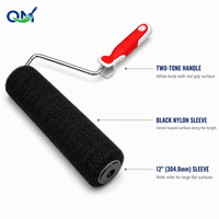 Brosse à enduit murale professionnelle de 30 cm (12 pouces) en microfibre/nylon robuste avec cadres réglables pour un lissage parfait lors de la rénovation