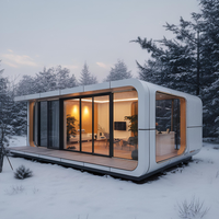 Capsule spatiale préfabriquée écologique avec intégration de panneaux solaires, montage facile pour le camping en plein air, séjour commercial